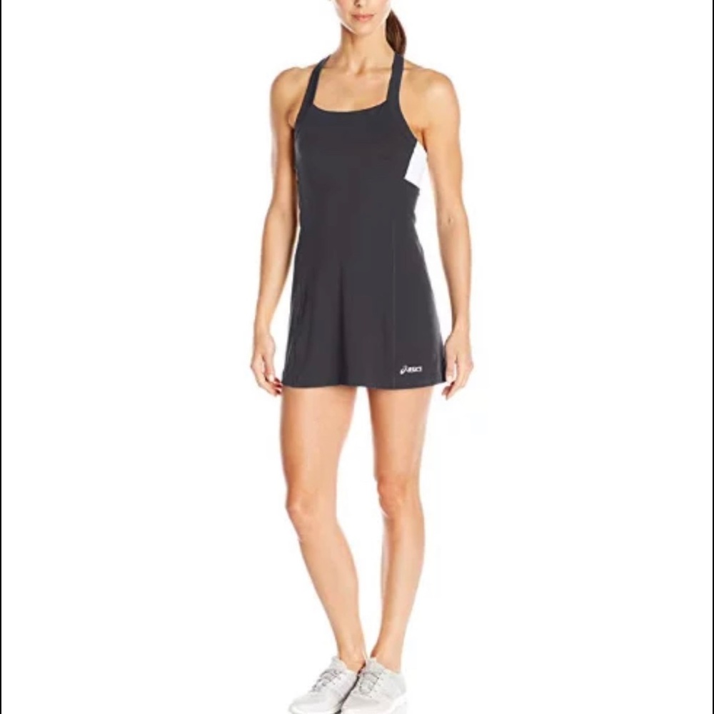 ASIC’S Women’s Rally Dress Navy and White Built in Sports Bra Size Small